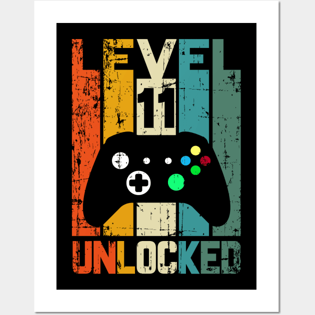 Level 11 Unlocked/ 11th Birthday Gift/Gamer Birthday/ Funny Gamer Birthday/ Eleventh Birthday Boy Gamer/ Eleventh Birthday Wall Art by UranusArts